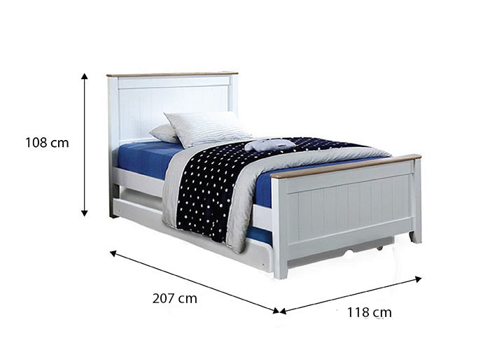 Tyler Super Single Bed Frame with Pull Out Single Raising Bed